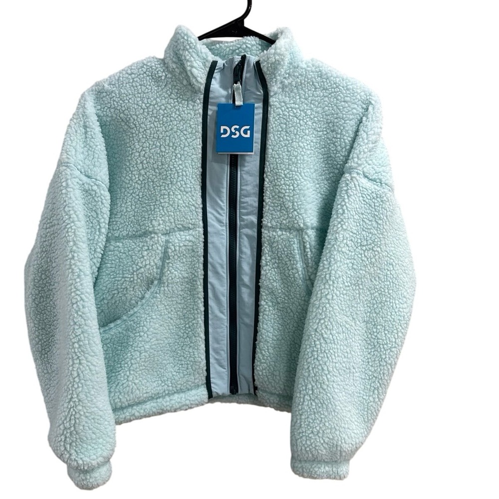 DSG Girls LG (14) Cozy Fleece Full zip Jacket Shoreside Blue NWT MSRP $55